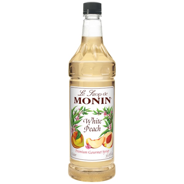 Monin Monin White Peach Syrup 1 Liter Bottle, PK4 M-FR148F - main